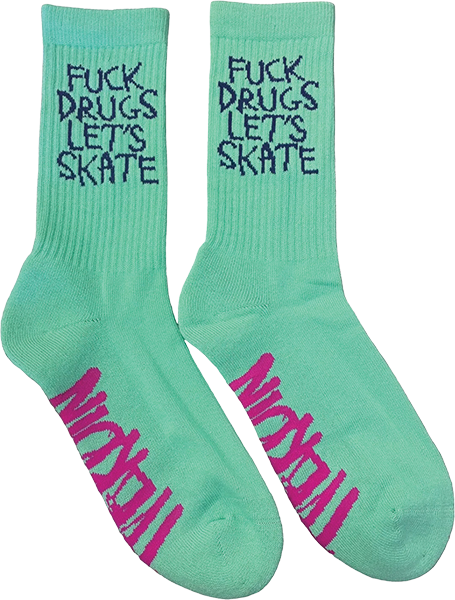 Heroin Socks Fuck Drugs Green