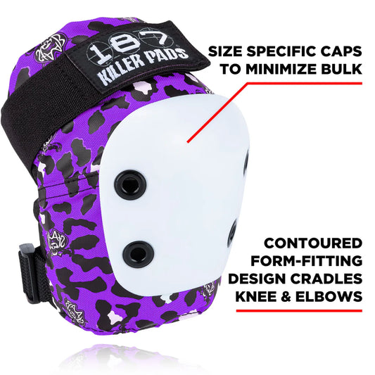 187 Killer Pads 6 Pack Skateboarding Pad Set Staab Purple