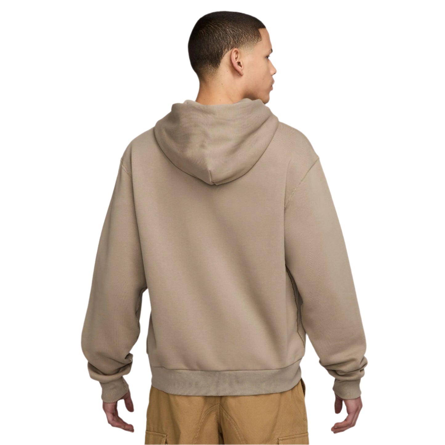 Sudadera con capucha de skate Nike SB Fleece con cremallera completa en color caqui y blanco