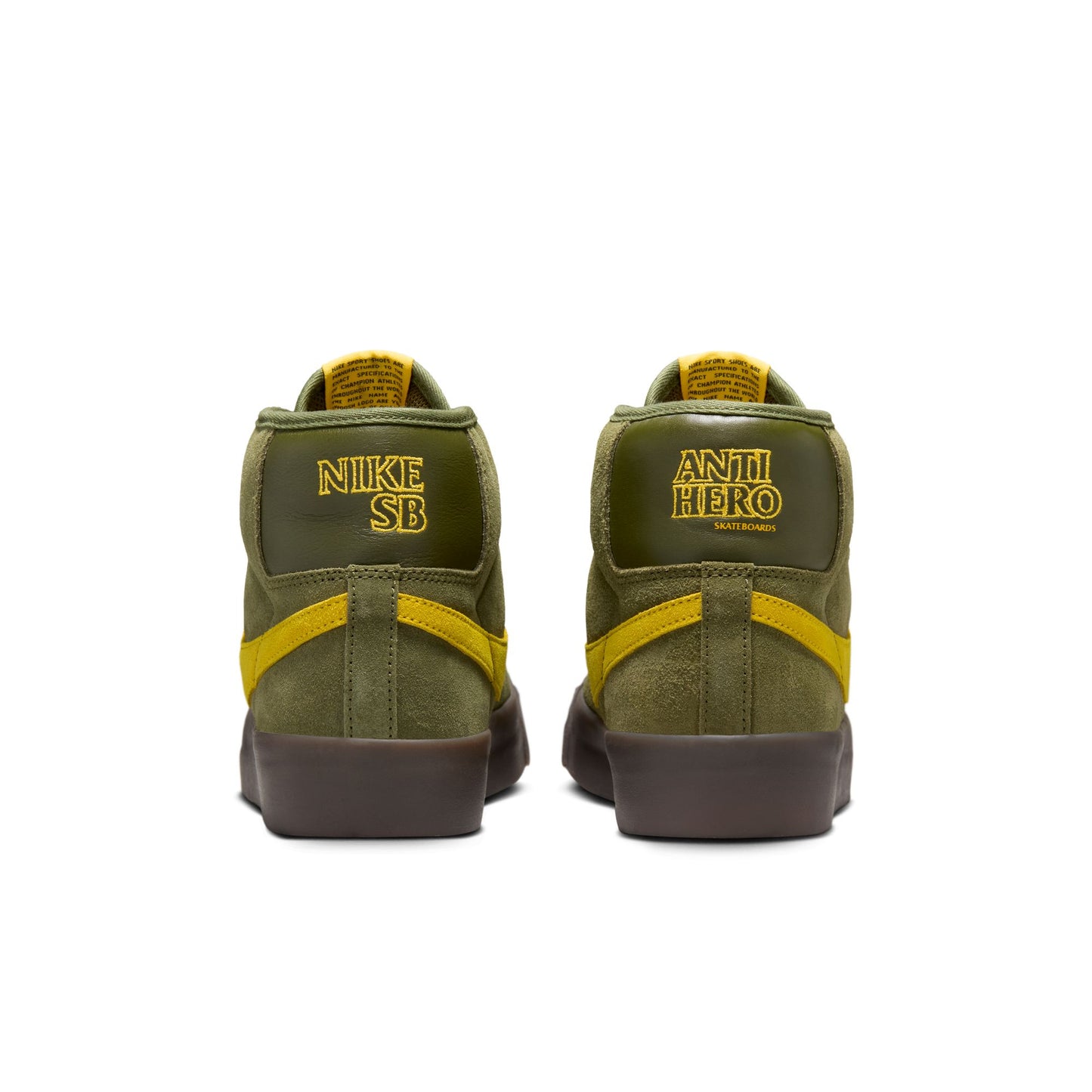 Nike SB Zoom Blazer Mid x Antihero Rough Green Amarillo Shoes