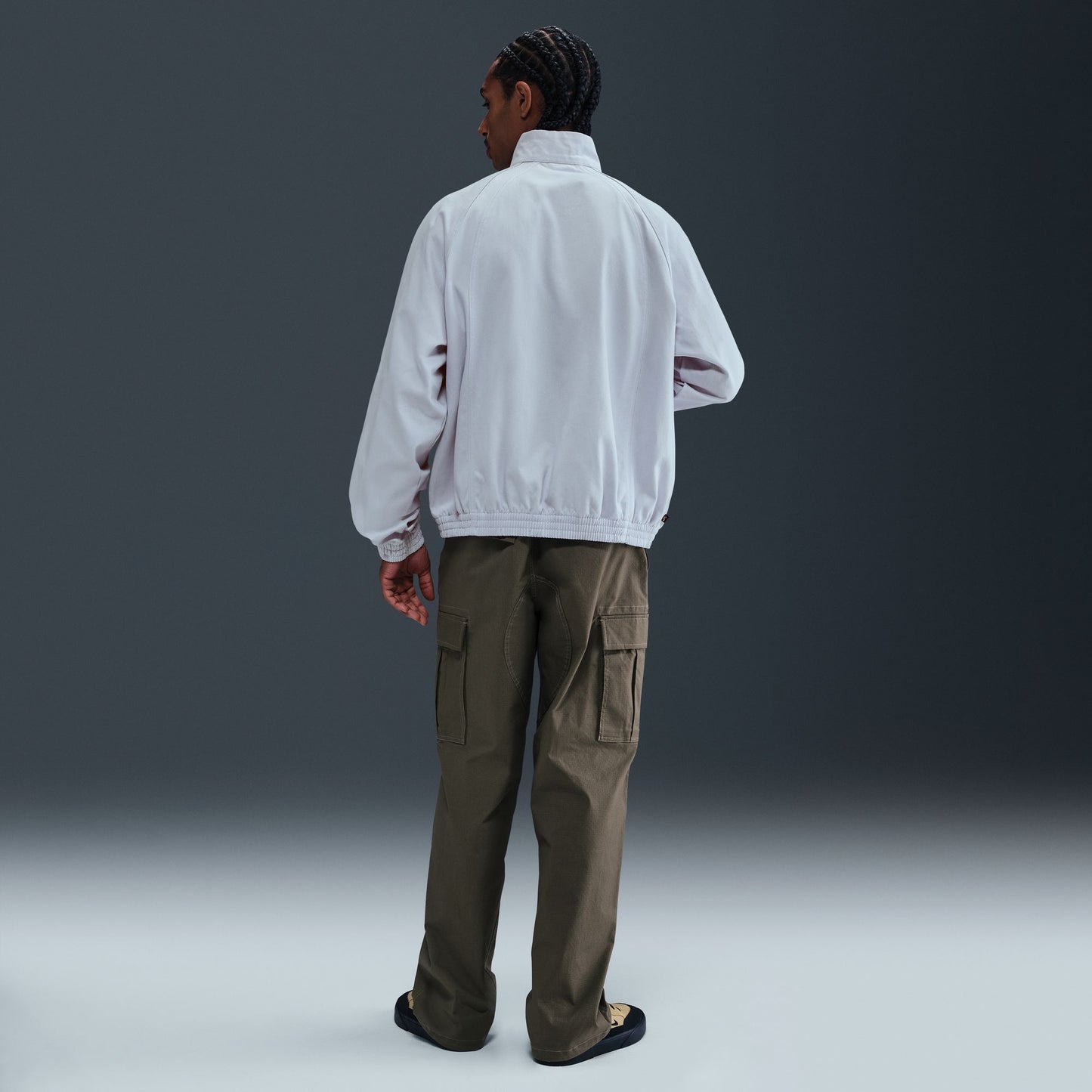 Nike SB Denim Full-Zip Track Jacket Grey White
