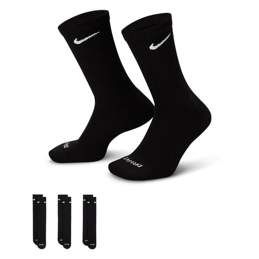Calcetines Nike Everyday Plus de entrenamiento acolchados (3 pares), color negro