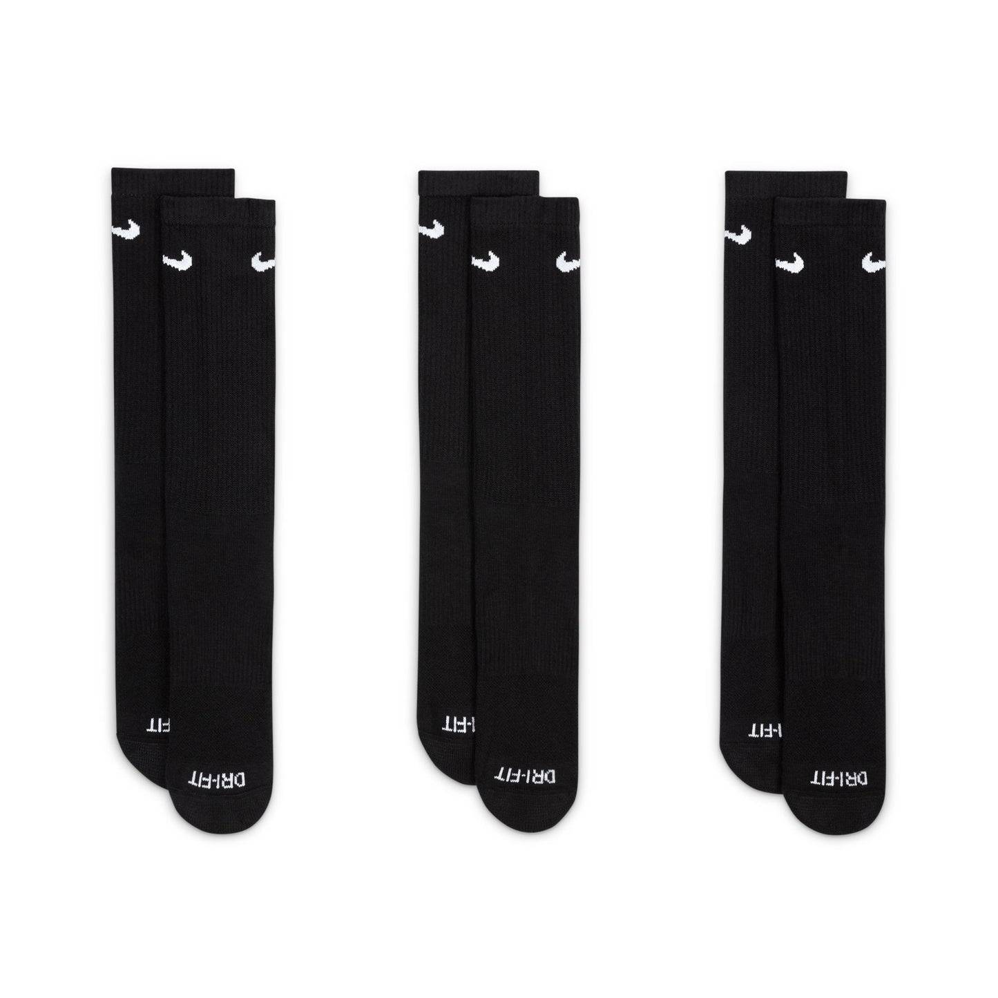 Calcetines Nike Everyday Plus de entrenamiento acolchados (3 pares), color negro