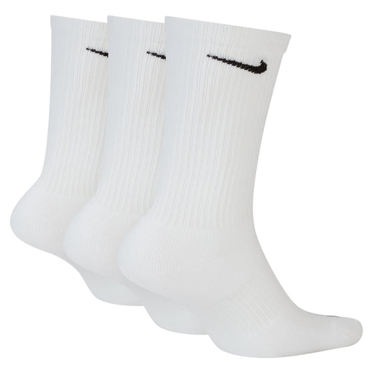 Calcetines Nike Everyday Plus de entrenamiento acolchados (3 pares), color blanco