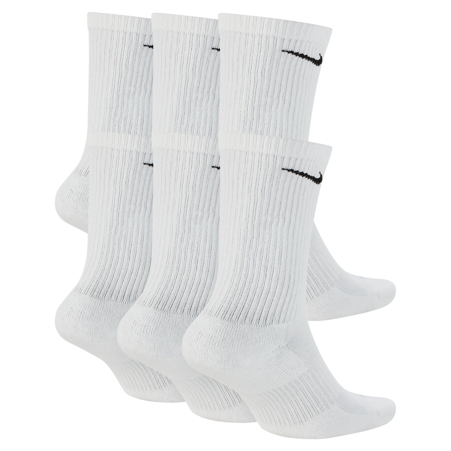 Nike Socks Everyday Plus Cushioned Training Crew Socks (6 Pairs) White