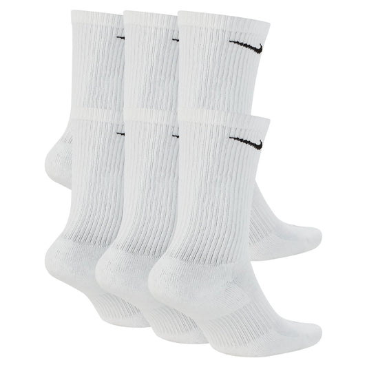 Calcetines Nike Everyday Plus de entrenamiento acolchados (6 pares), color blanco