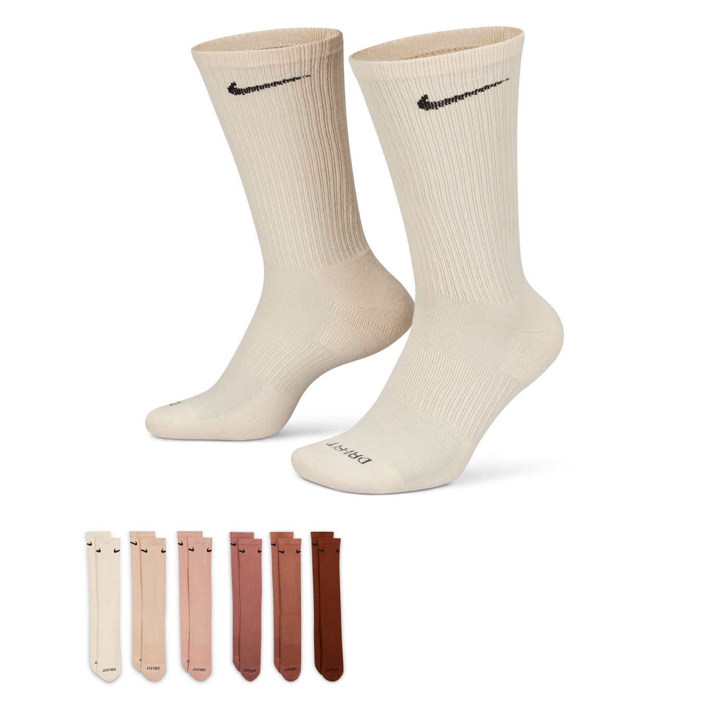 Calcetines Nike Everyday Plus de entrenamiento acolchados (6 pares), multicolor