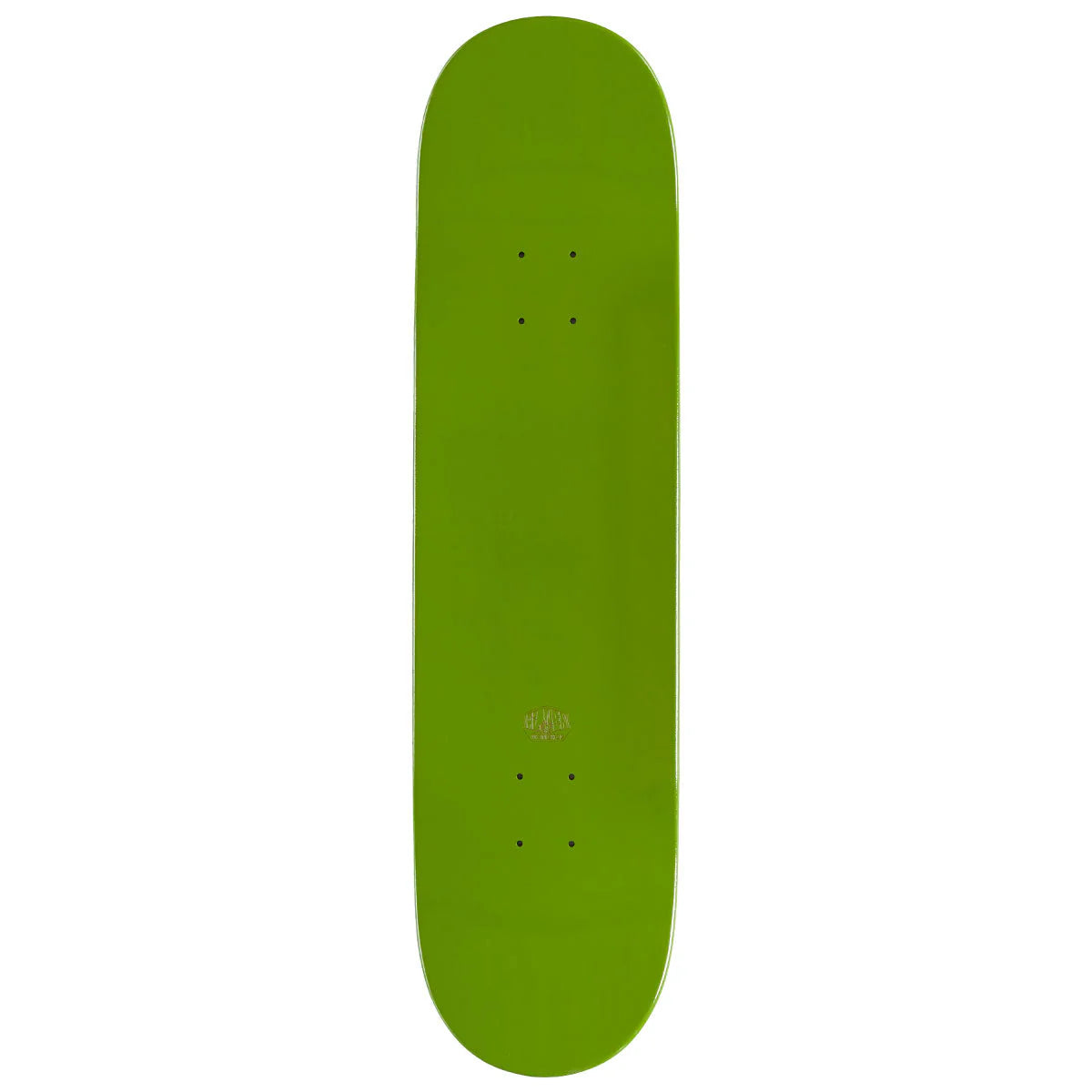 Green skateboard deck on a white background