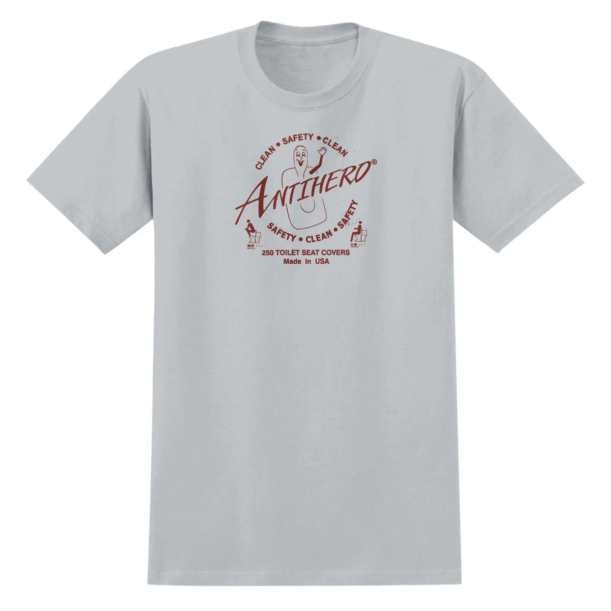 Antihero Shirt Clean Safety Silver Burgundy