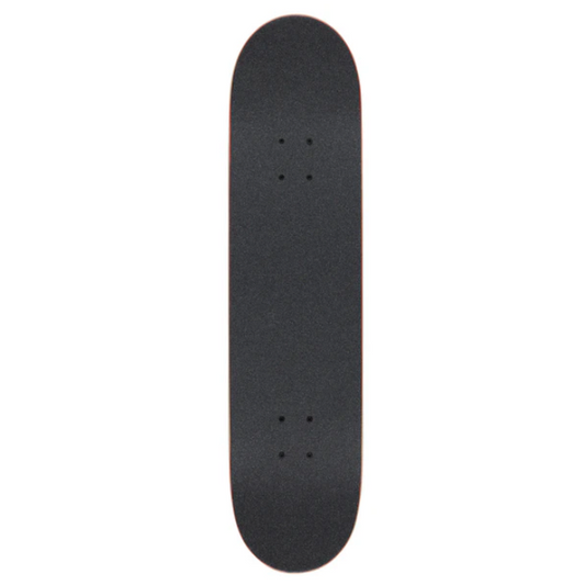 Black skateboard deck on a white background