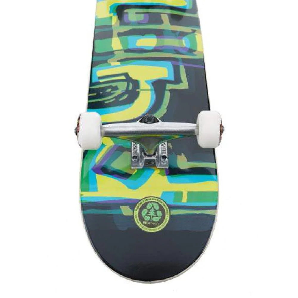 Blind Complete Skateboard Logo Glitch Green Yellow 7.87