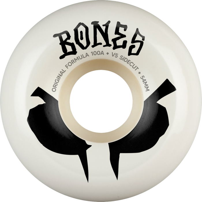 Bones Wheels 100s OG Sidecut v5 54mm 100A Blot White