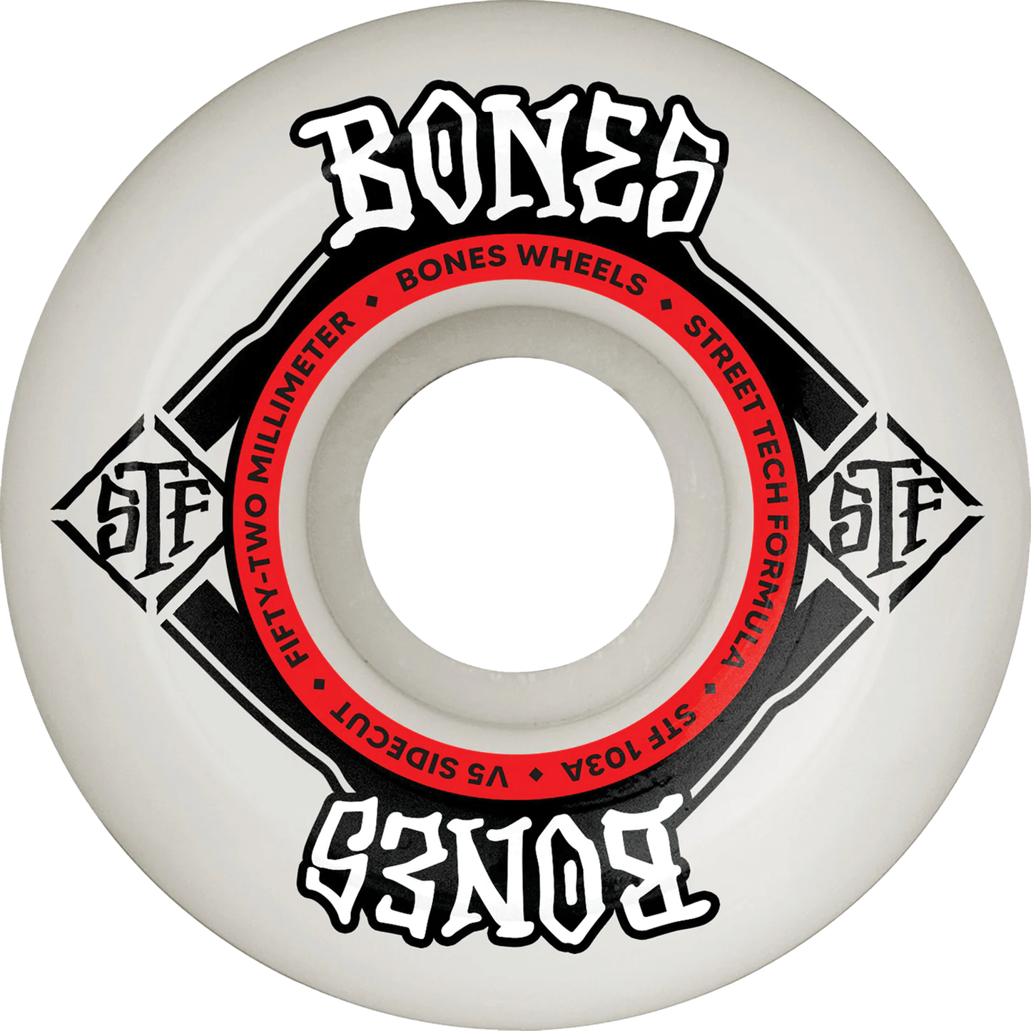 Bones Wheels Street Tech Formula Sidecut v5 52mm 103A Square Logo