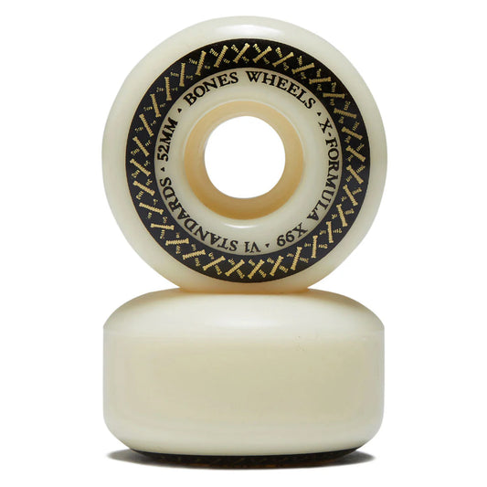 Two skateboard wheels with 'Bones Wheels' branding on a white background