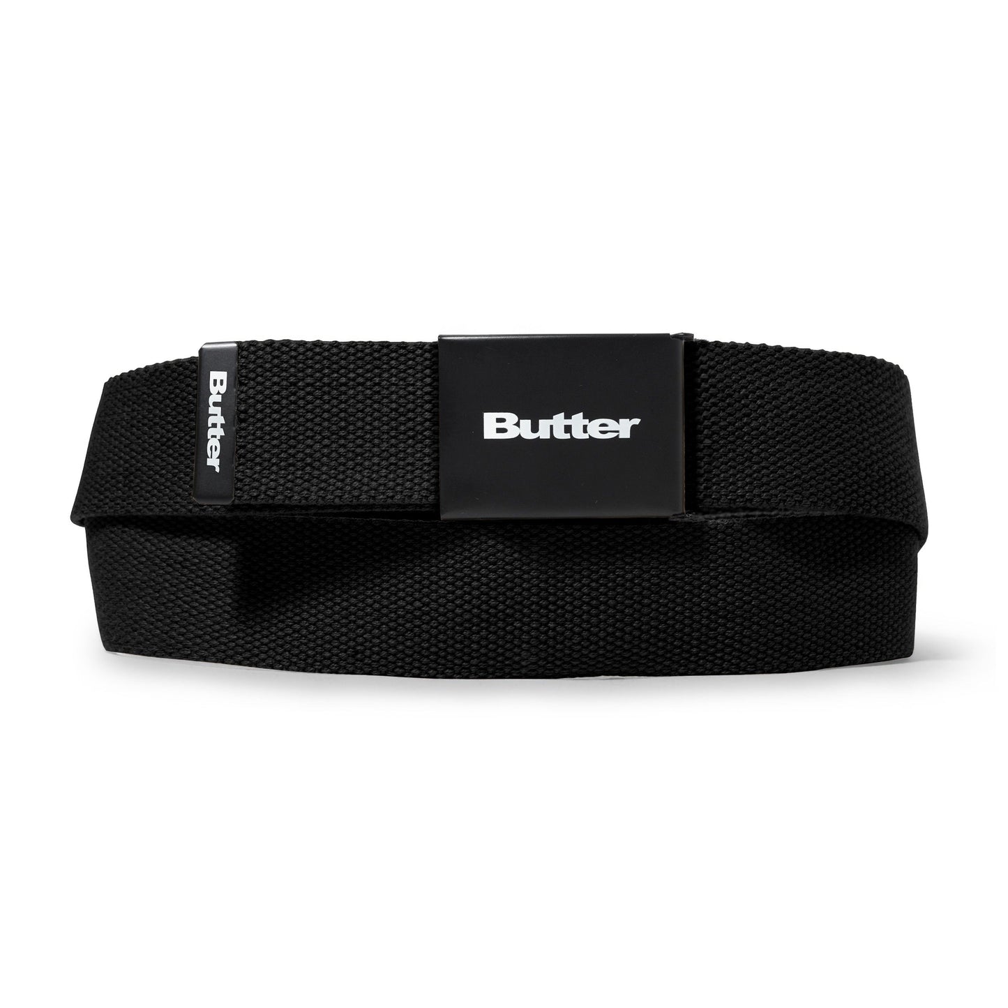 Black belt with 'Butter' logo on a white background