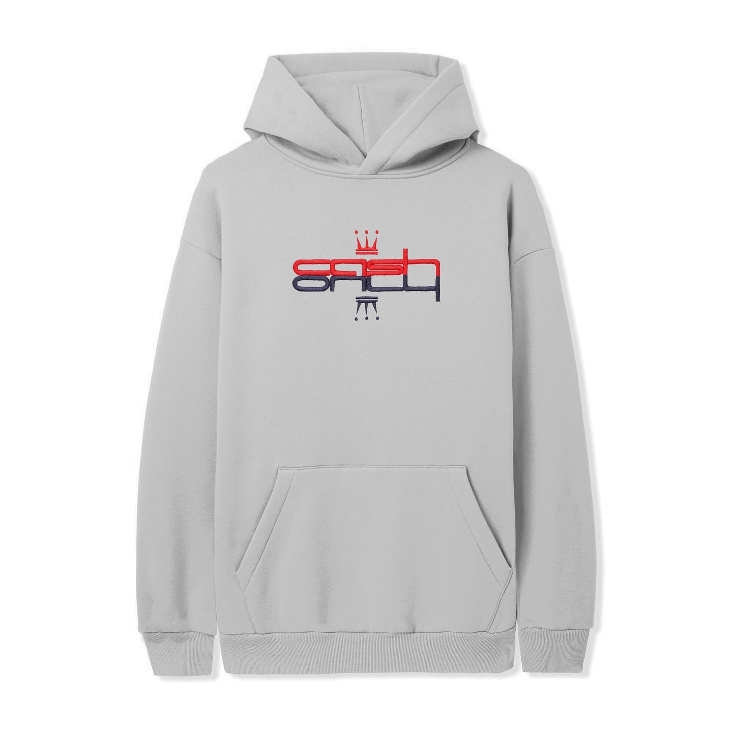 Sudadera con capucha y corona, solo efectivo, gris cemento