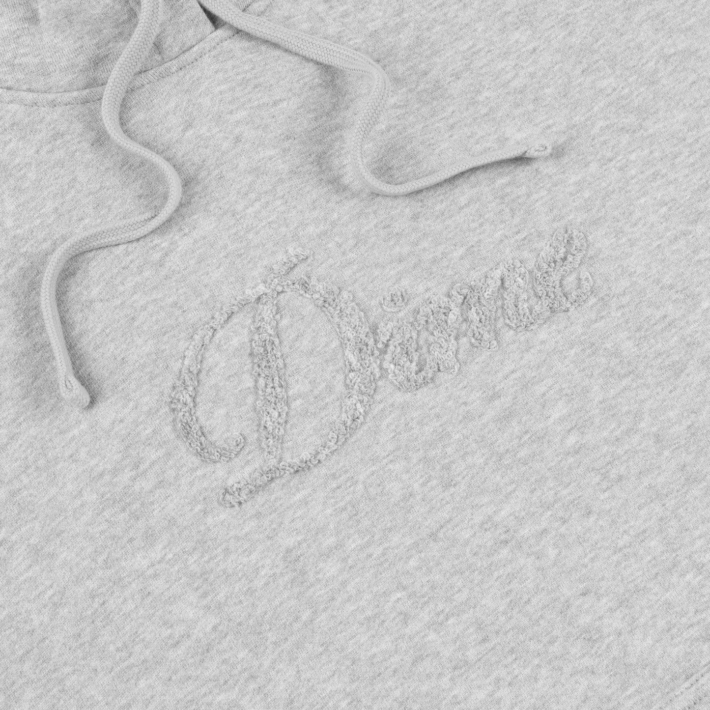 Sudadera con capucha Dime con logotipo cursivo en gris jaspeado