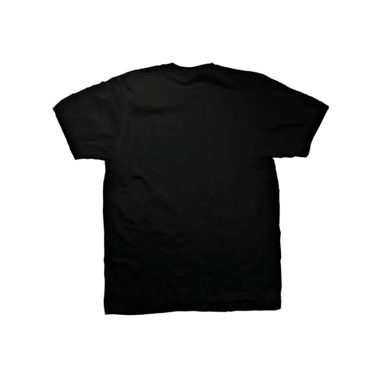 Black t-shirt on a white background