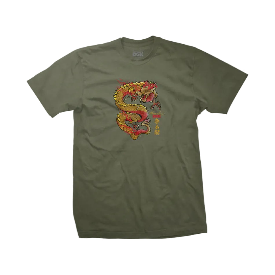 DGK x Bruce Lee Shirt Lil Dragon Military Green