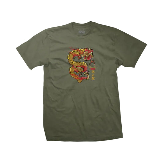 DGK x Bruce Lee Shirt Lil Dragon Military Green