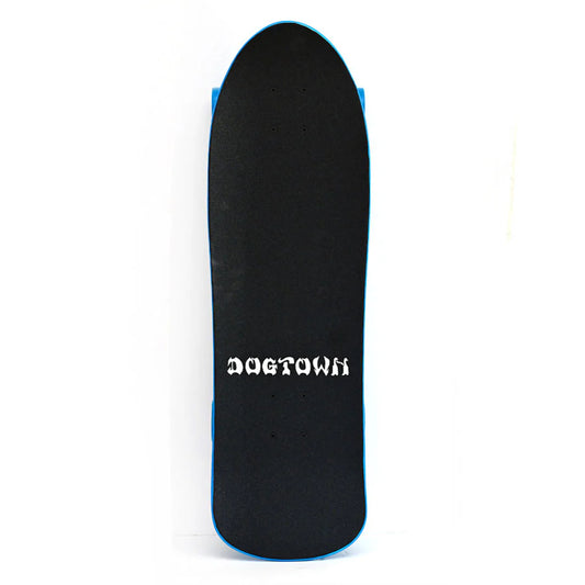 Black skateboard deck with 'Doetown' branding on a white background