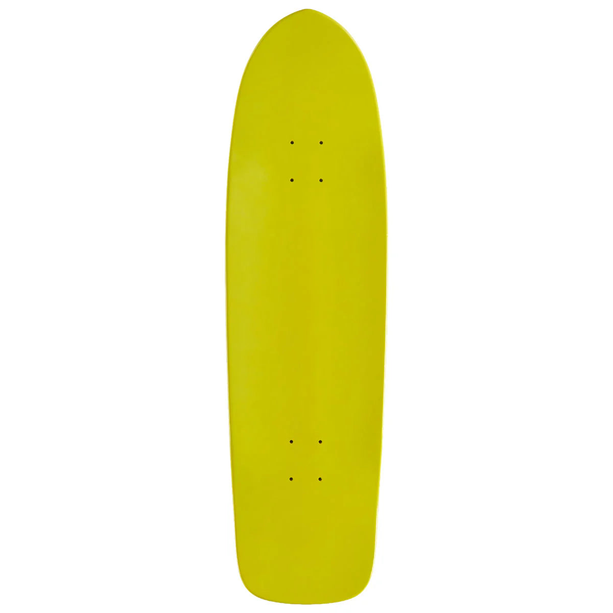 Yellow skateboard deck on a white background
