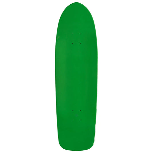Green skateboard deck on a white background