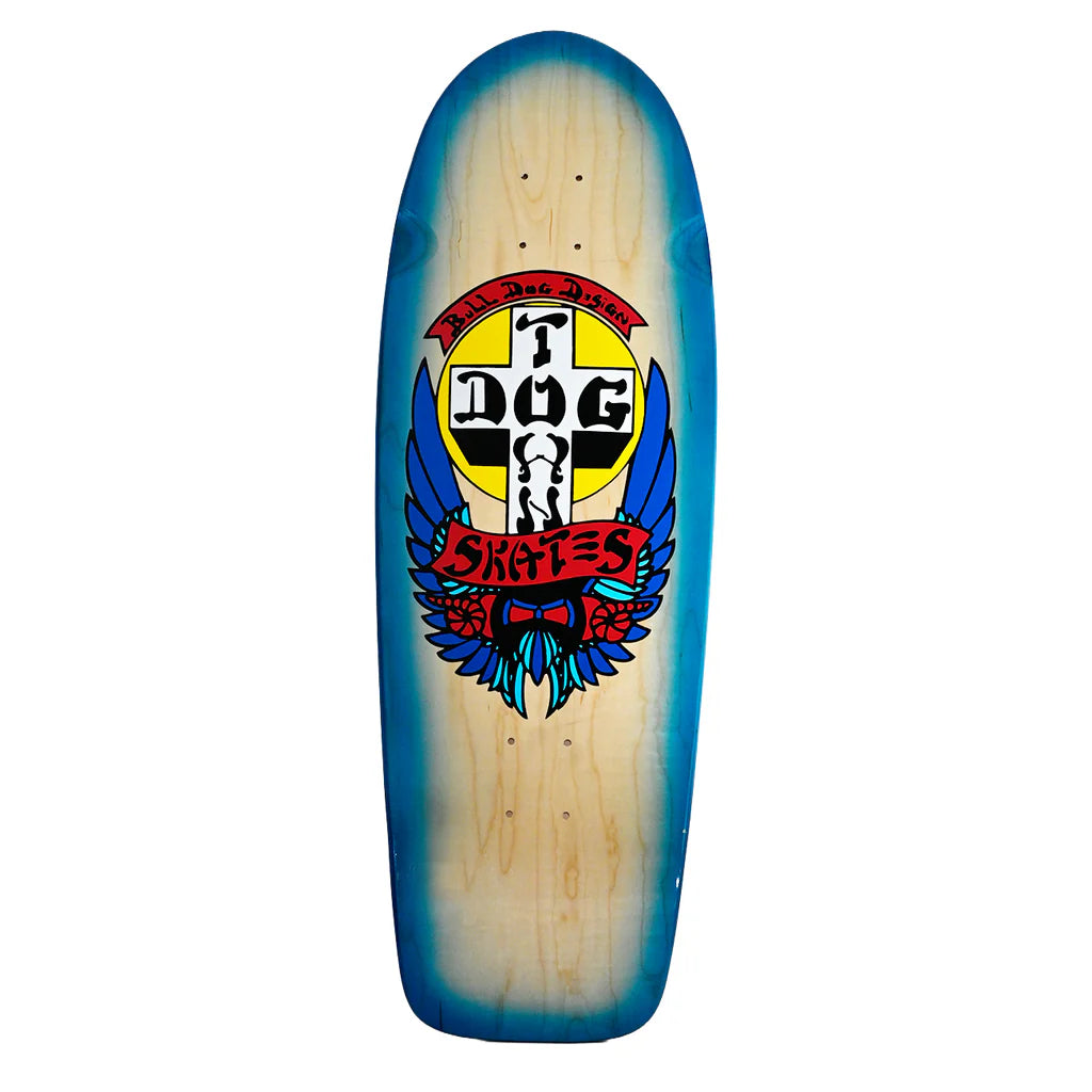 Dogtown Skateboard Deck Bull Dog 70s Rider Natural Blue 10.0