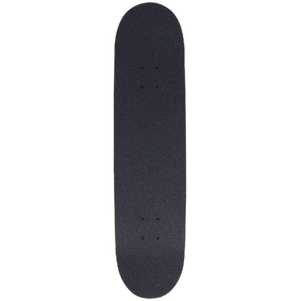 Black skateboard deck on a white background