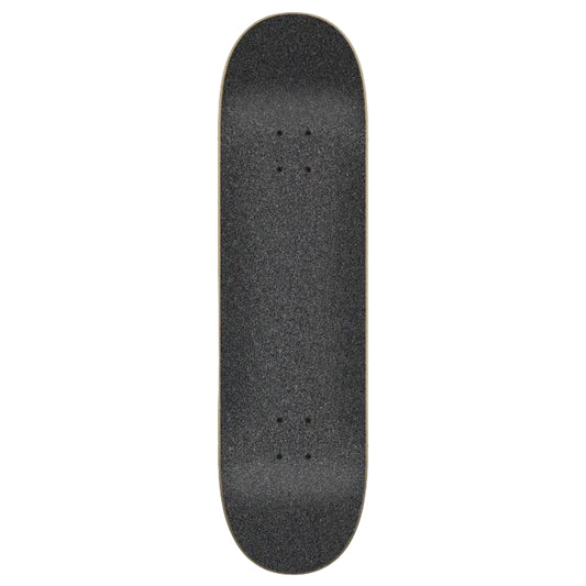 Black skateboard deck on a light gray background