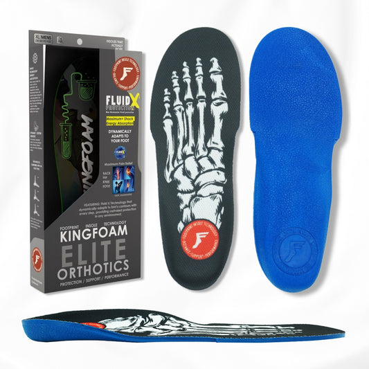 Kingfoam Elite Orthotics with packaging on a white background