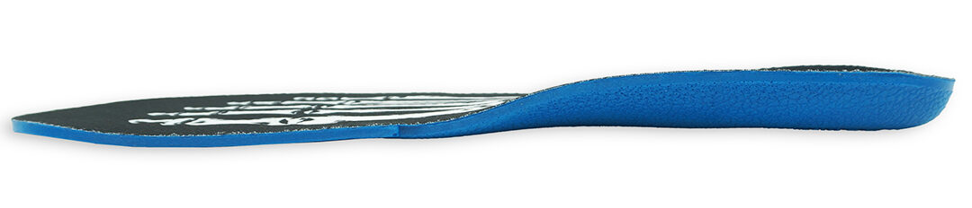 Blue and black spatula on a white background