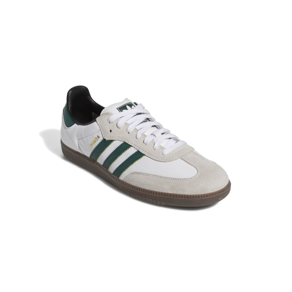 Adidas Skateboarding Shoes Samba ADV Cloud White Collegiate Green