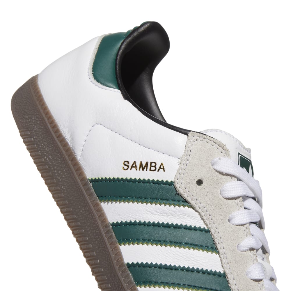 Adidas Skateboarding Shoes Samba ADV Cloud White Collegiate Green
