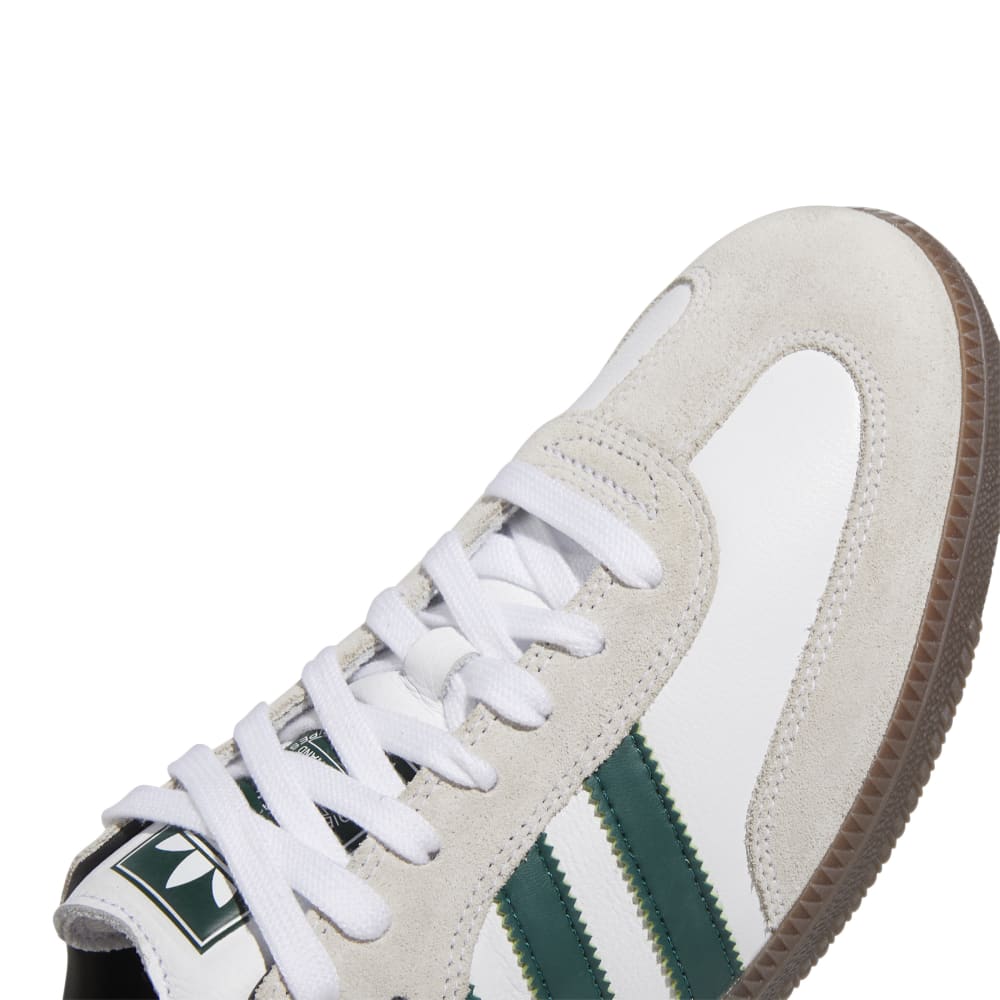 Adidas Skateboarding Shoes Samba ADV Cloud White Collegiate Green
