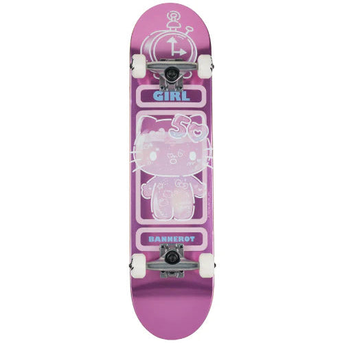purple skateboard with hello kitty graphic