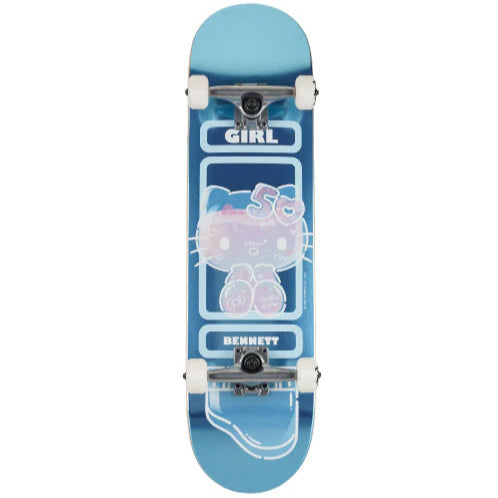 blue skateboard with hello kitty graphic