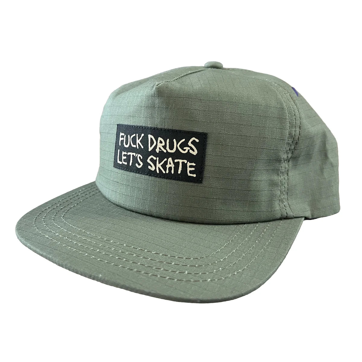 Heroin Hat Fuck Drugs Snapback Olive