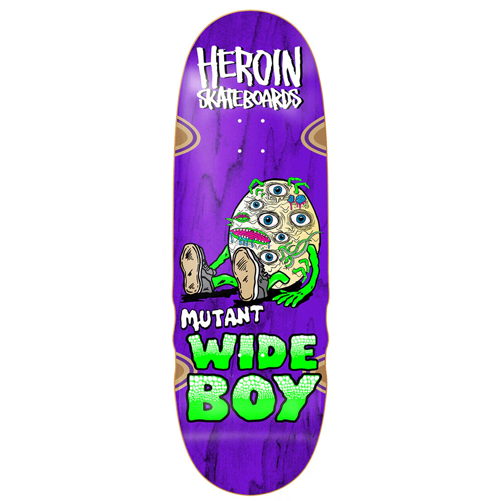 Heroin Skateboard Deck Mutant Wide Boy Deck 10.28
