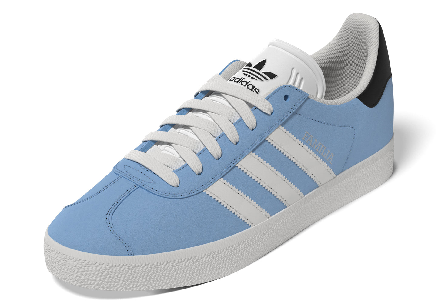 Zapatillas de skateboarding Adidas MNUFC x Familia Gazelle ADV Blanco Cristal Negro Carbono