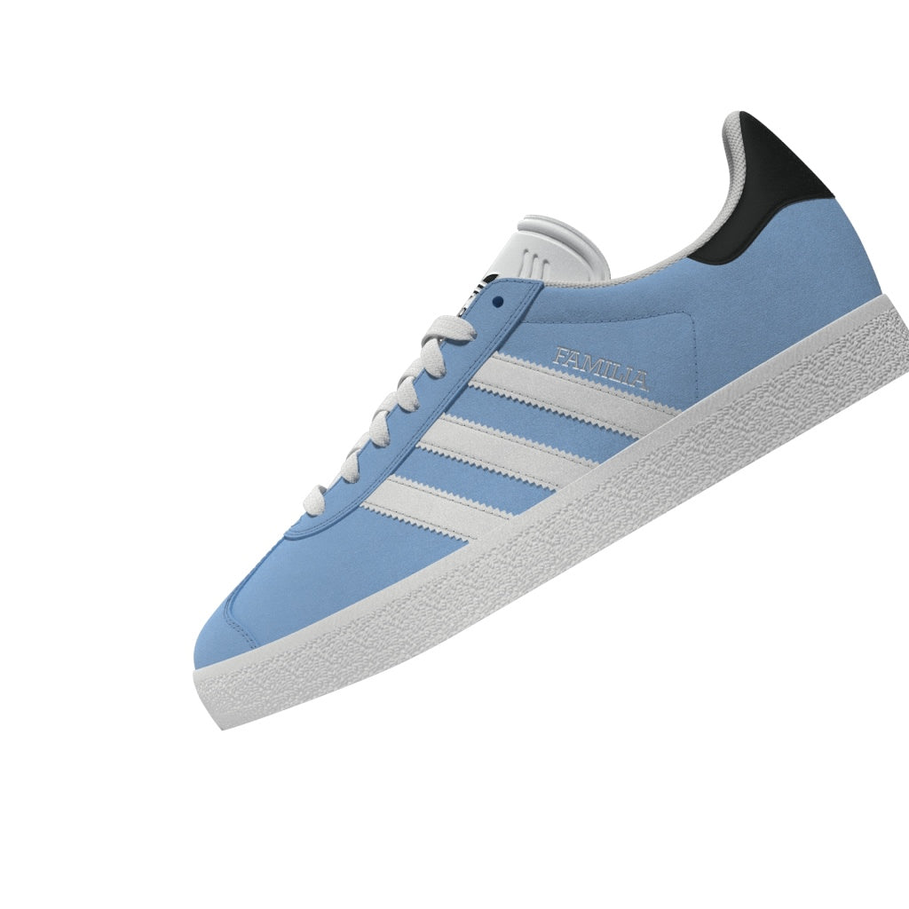Zapatillas de skateboarding Adidas MNUFC x Familia Gazelle ADV Blanco Cristal Negro Carbono