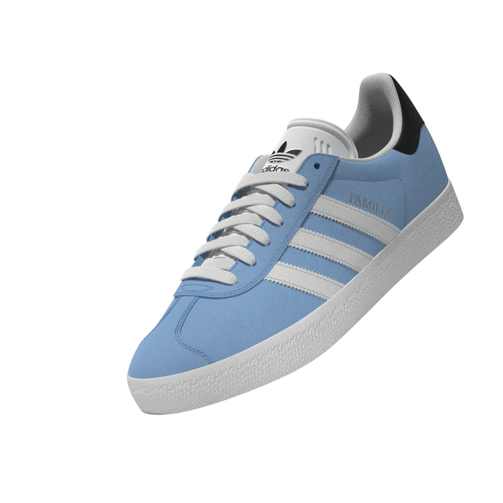 Zapatillas de skateboarding Adidas MNUFC x Familia Gazelle ADV Blanco Cristal Negro Carbono