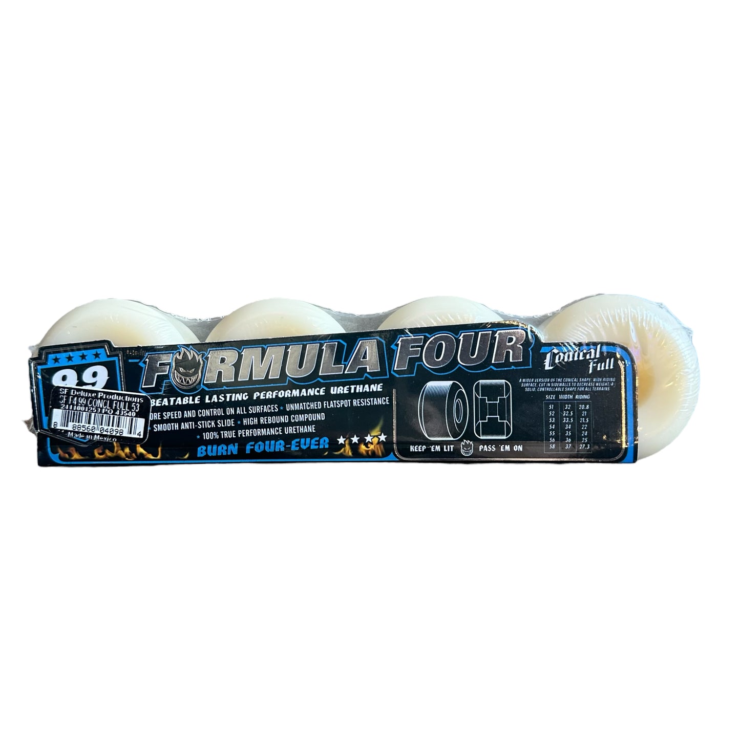 Ruedas Spitfire Fórmula 4 Cónicas Completas 53mm 99A