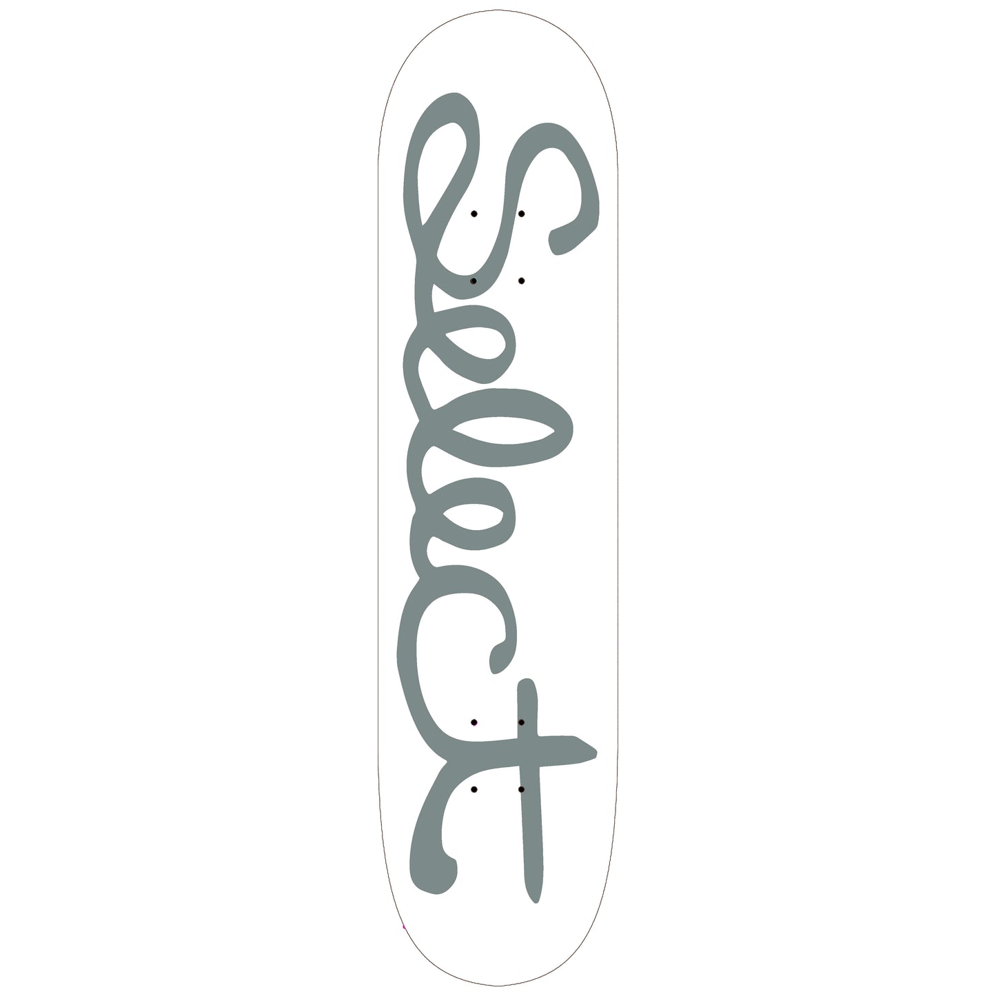 Select Skateboard Deck Classic Script White