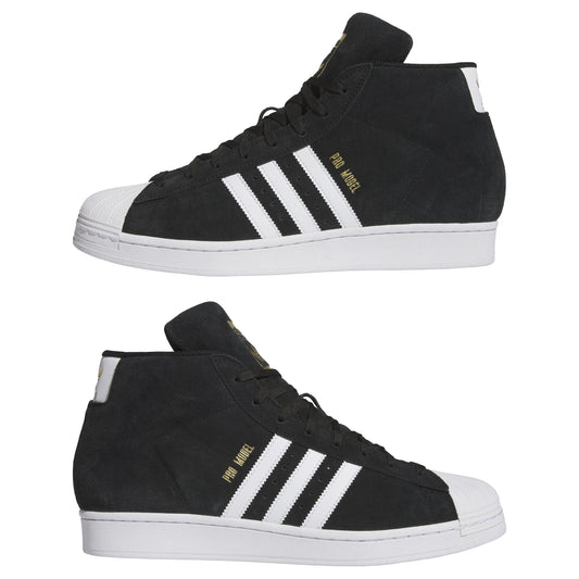 Zapatillas de skateboarding Adidas Pro Model ADV Core Negro Blanco Dorado