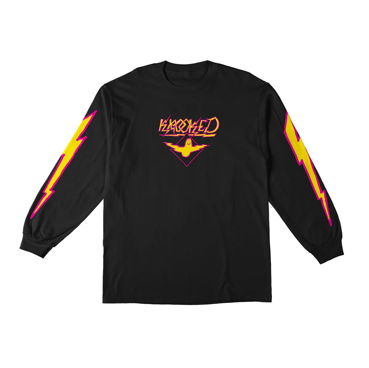 Krooked Shirt Bird Lightening Sleeve Long Sleeve Black