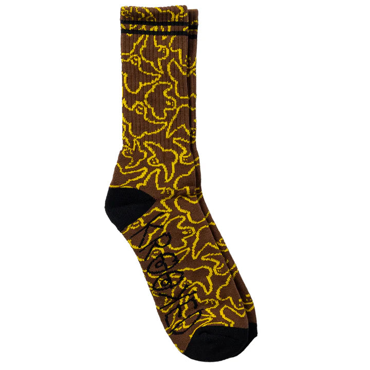 Krooked Socks Multi Birds Brown