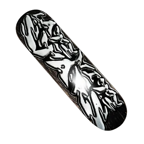 Late Nite Stars Skateboard Deck Liquid Metal Logo 8.25