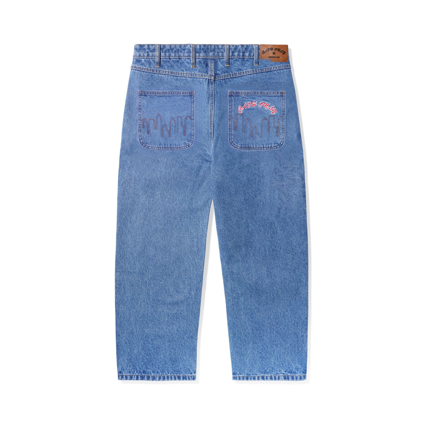 Cash Only Jeans Logo Baggy Denim Washed Indigo