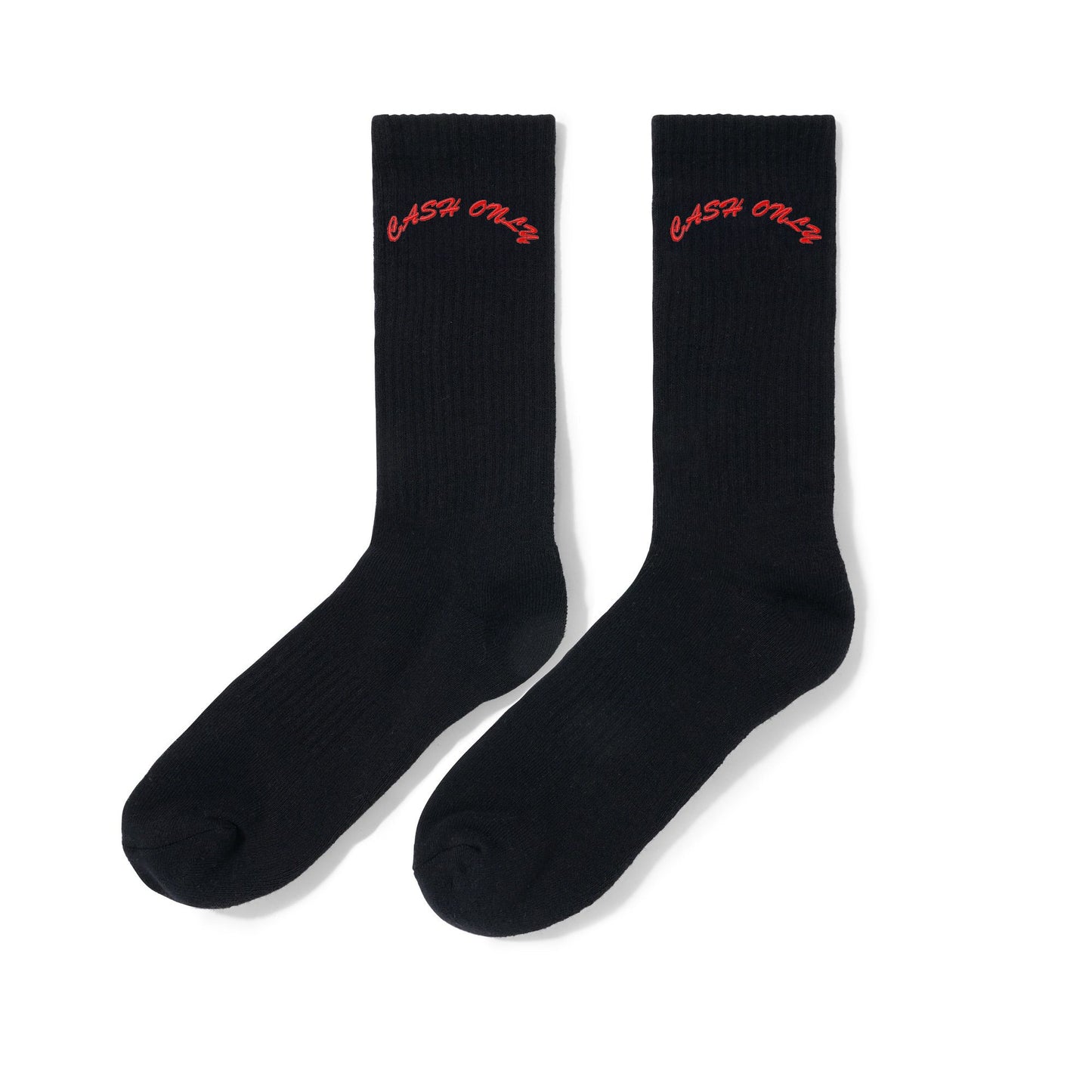 Cash Only Logo Crew Socks Black